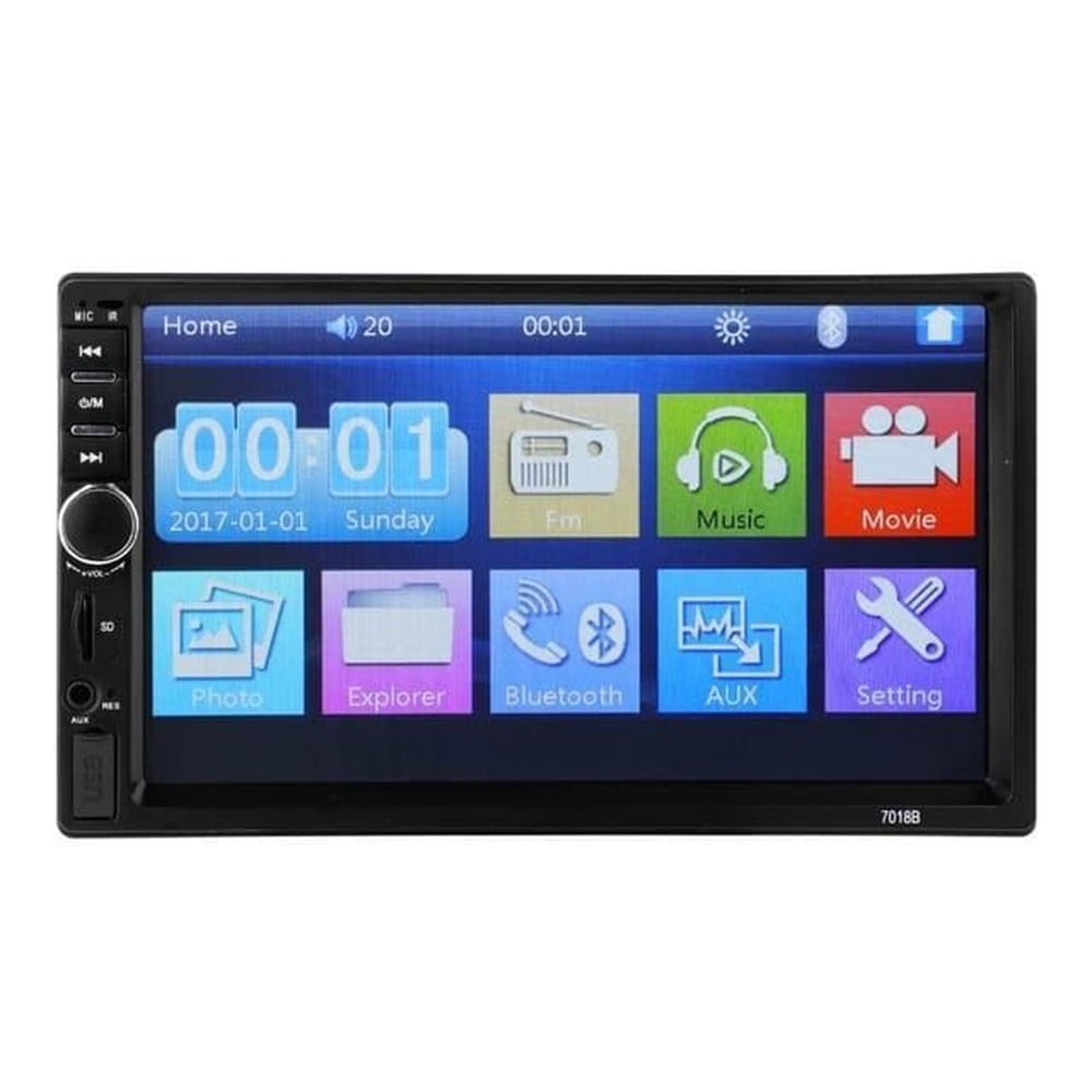 Autoradio 7pulg Stéreo Pantalla Táctil Radio Bth Cámara Trasera7018B