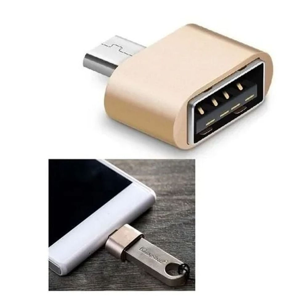 x2 Adaptadores Conectores V8 OTG Micro USB a USB Hembra