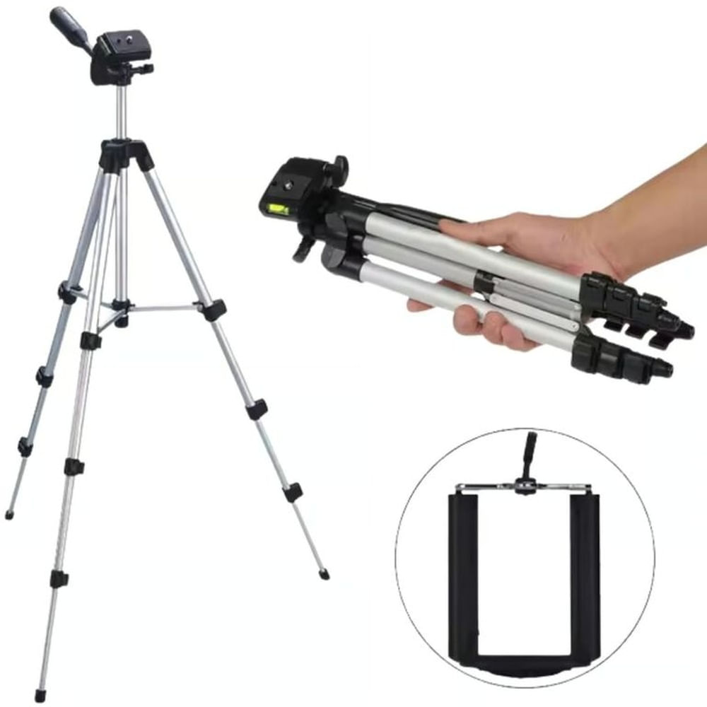 Trípode Profesional para Celular y Cámara Hasta 102 cm de Aluminio