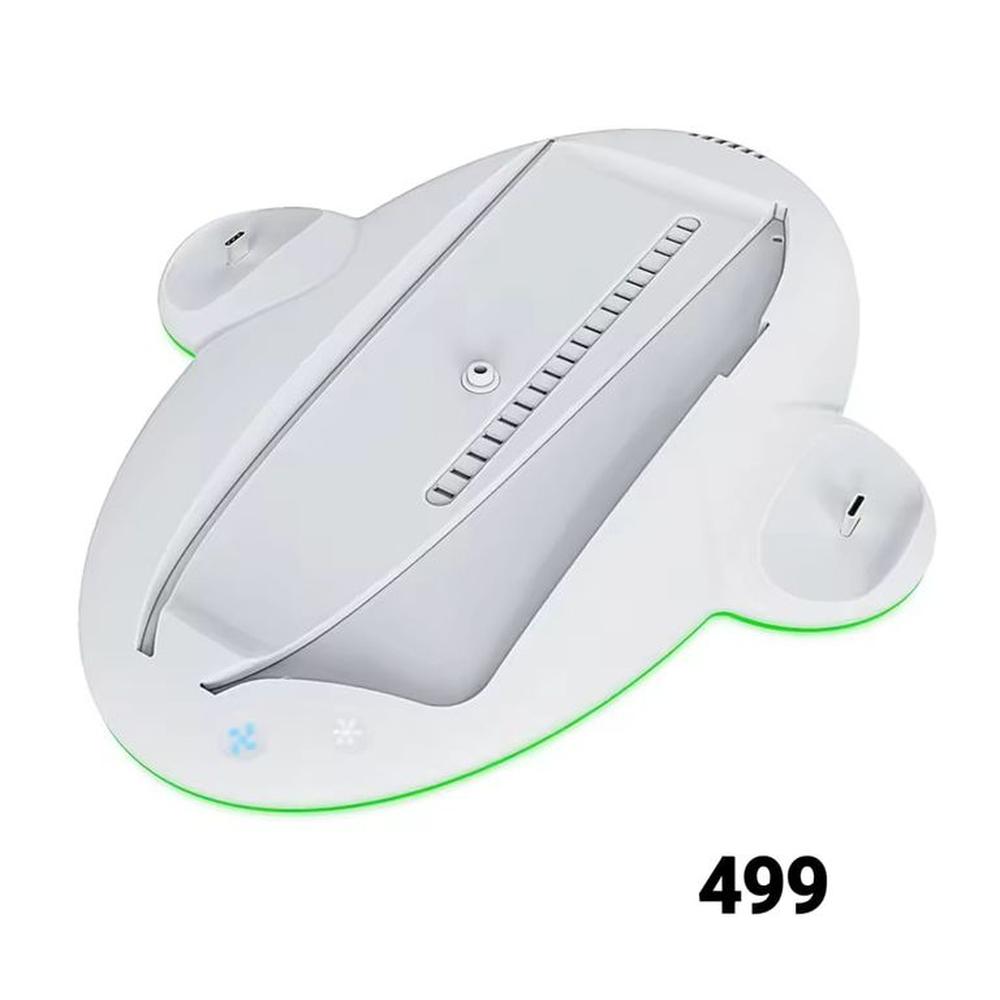 Porta PS5 Cooler Y Cargador Doble de Mandos PS5Slim RGB para Consola