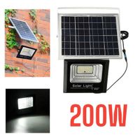 REFLECTOR LED 200W Y PANEL SOLAR LUZ BLANCA Y CONTROL REMOTO