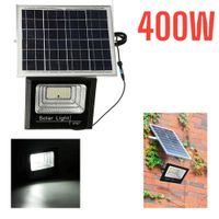 REFLECTOR LED 400W Y PANEL SOLAR LUZ BLANCA Y CONTROL REMOTO