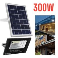 REFLECTOR LED 300W Y PANEL SOLAR LUZ BLANCA Y CONTROL REMOTO