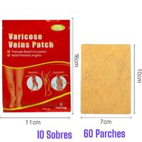 Pack de Parches Naturales para Várices  10 Sobres de 60 Und.