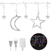 LED Decorativos RGB de 3m Estrellas  y Luna Cortinas Navideñas