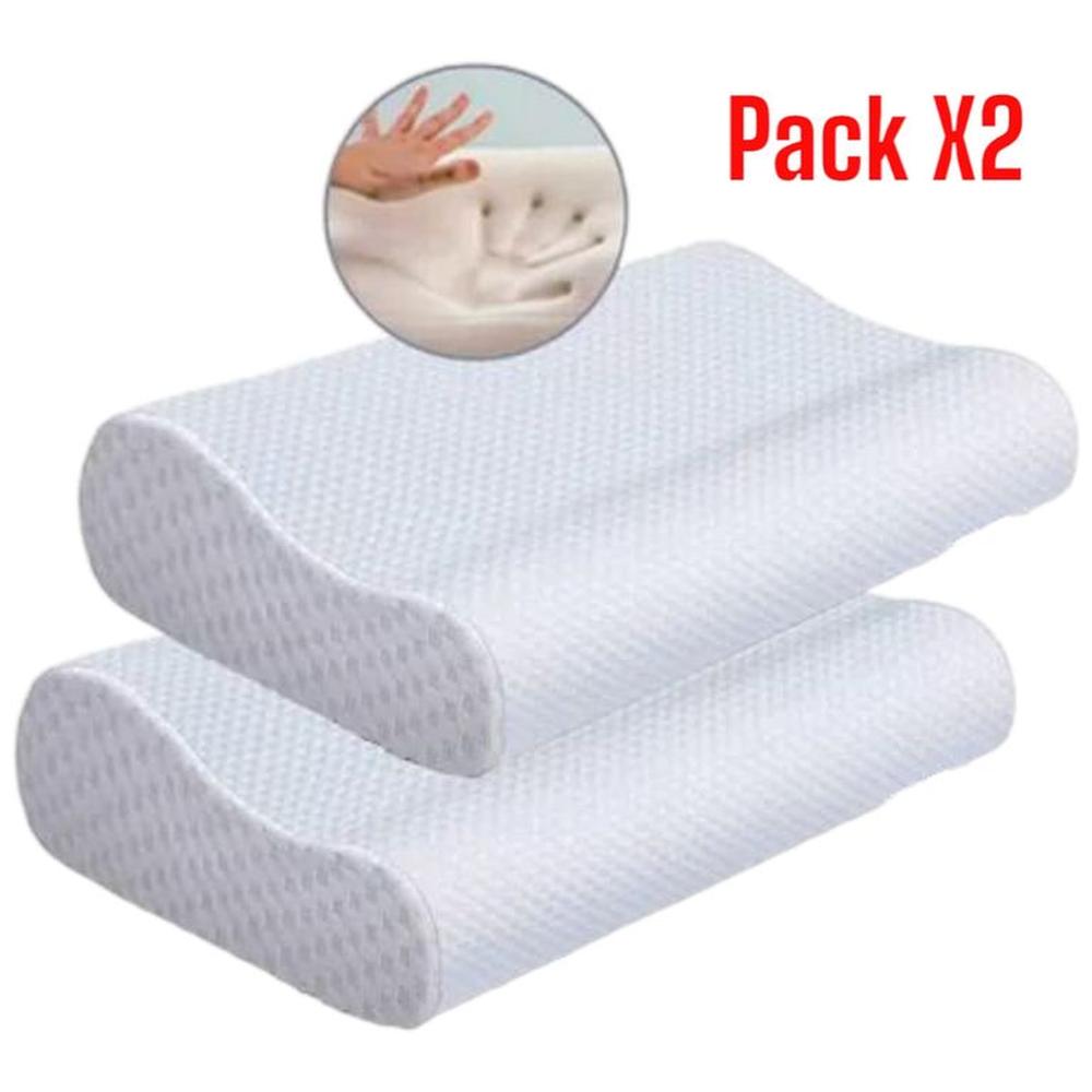 Combo X2 Almohada Ortopedica Evita Ronquidos Viscoelastica 2 Piezas