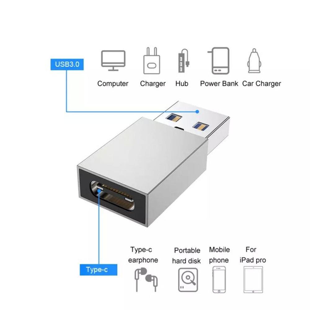 2Adaptadores USB OTG TIPO C A USB Compatible Cualquier Dispositivo