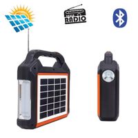 Kit Luz De Emergencia Panel Solar Parlante Bluetooth Fm Usb