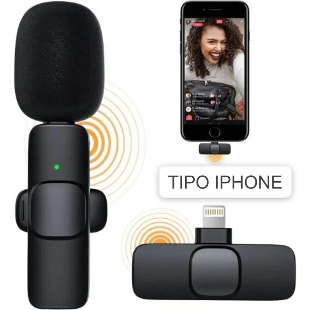Solapero Micrófono Inalámbrico Compatible con iPHONE para Celular