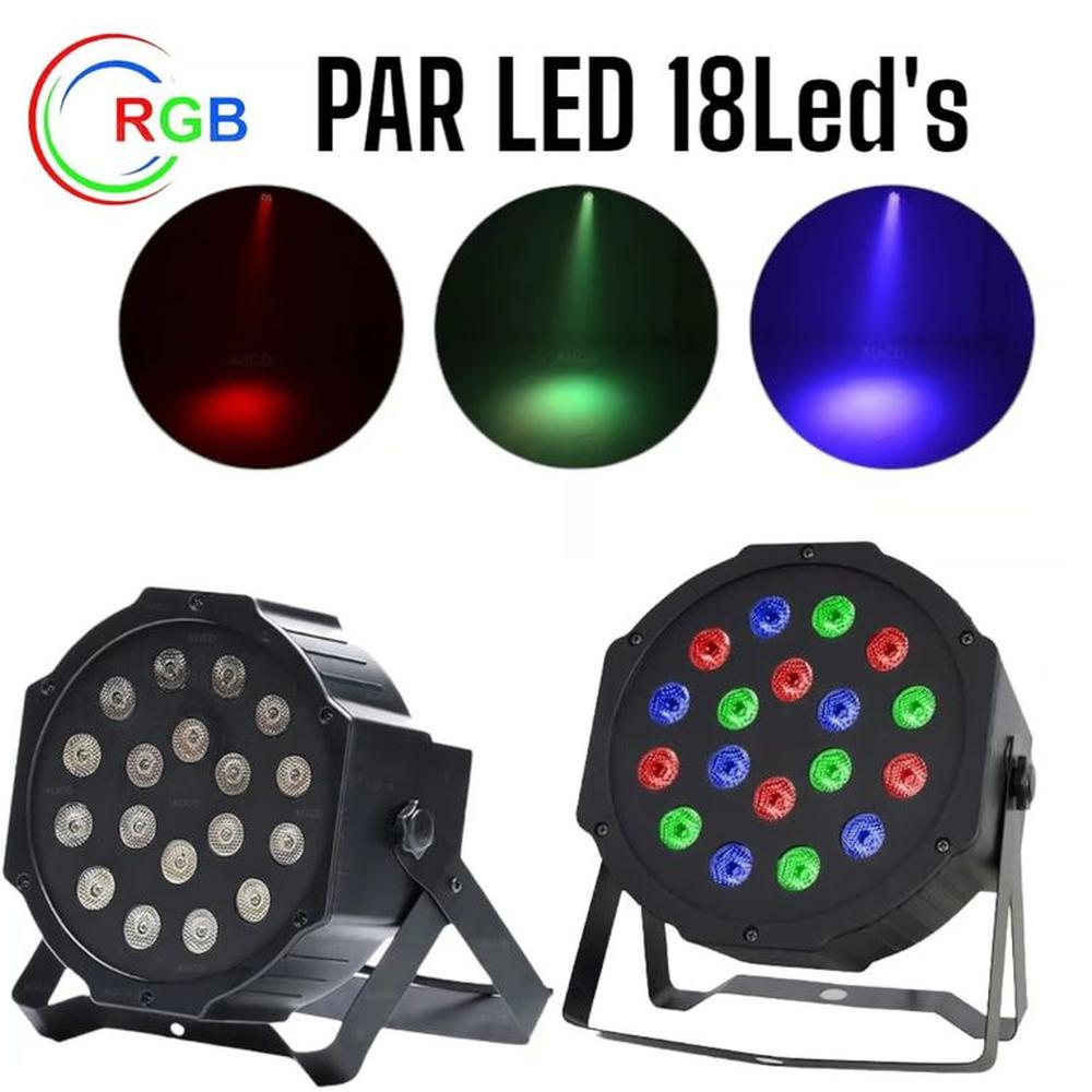 Par LED 18Leds de 3Watts de RGB AutoSound DMX520 Reflector Luces Color