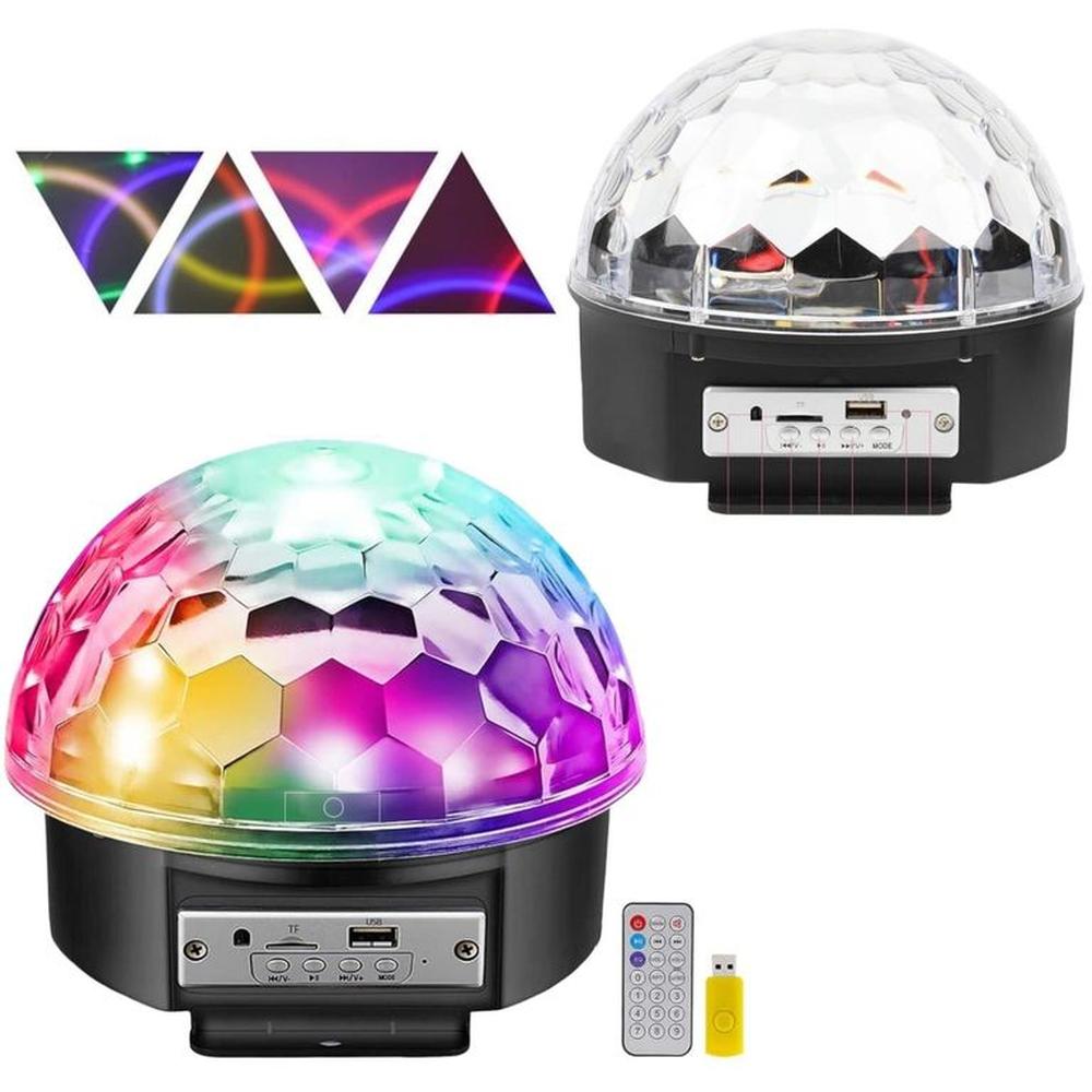 Bola Parlante Bluetooth con Control Remoto Giratorio con LED RGB