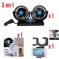 Set 3 en 1 para Auto Ventilador Y Soporte y Pad Nano Gel
