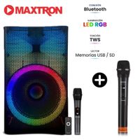 Promo Parlante Maxtron MX 1501 Rainbow Boufer 15"" + Micro Inalámbrico Adicional