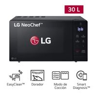 Horno Microondas LG MH7032JAS EasyClean con Dorador 30L Negro
