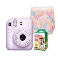 Camara Fujifilm Instax Mini 12 Lila Estuche corazon Pelicula x20