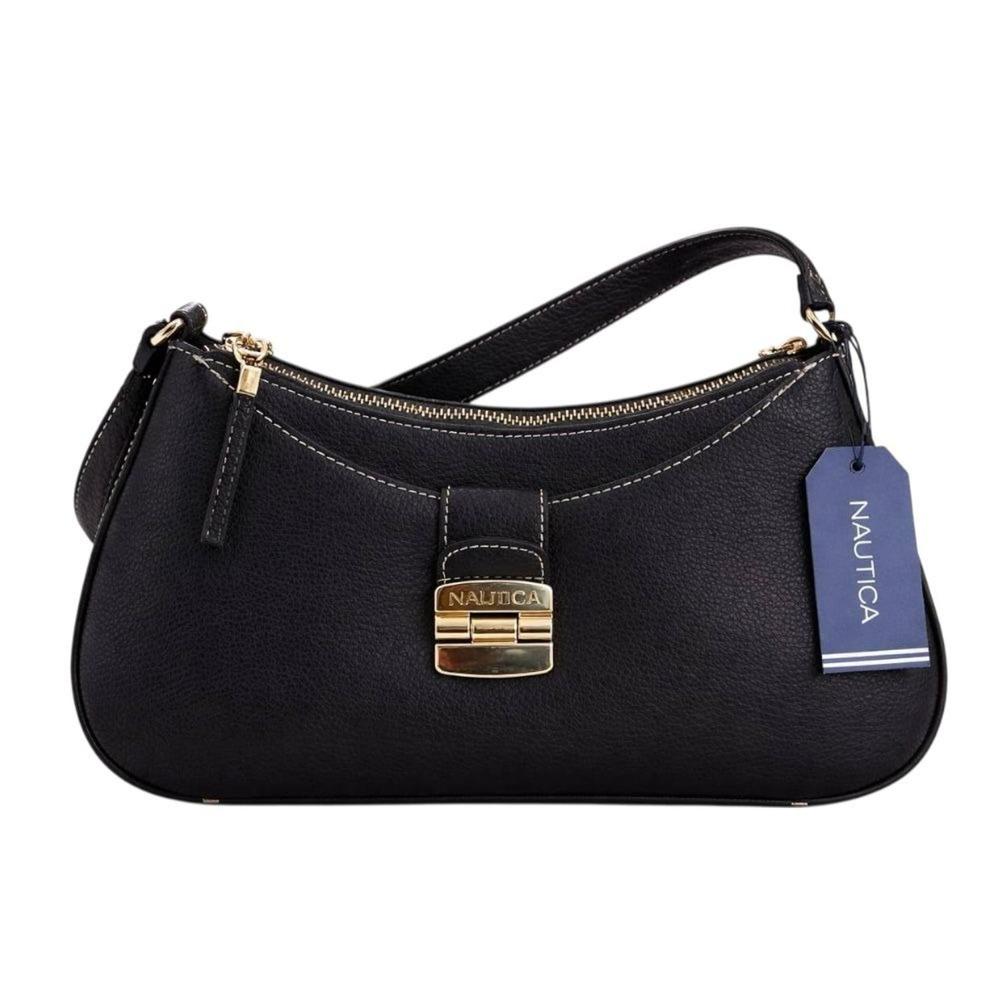 CARTERA NAUTICA SHOULDER BAG NEGRO CON DORADO