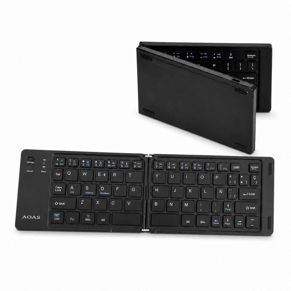 Teclado Bluetooth AOAS A-1007 Plegable Ultra Fino para PC Laptop Tablet Celular