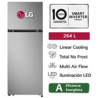 Refrigeradora LG 264L Top Freezer  VT26BPY Plateado