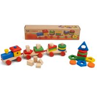 Juwgo Didactico Tren Apilable de Madera Multicolor