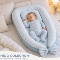Nido Colecho Para Bebe Con Almohada 85x 50 Con Forro Color Celeste