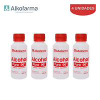 Alcohol Líquido Puro  96° Alkofarma 120ml Pack 4 Unidades