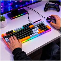 Kit Teclado y Mouse RGB Combo Gamer Negro RAIKU T28 2 en 1 Para PC Laptop