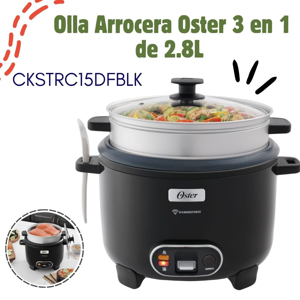 Olla Arrocera 3 En 1 De 15 Tz Diamondforce Oster - CKSTRC15DFBLK 053