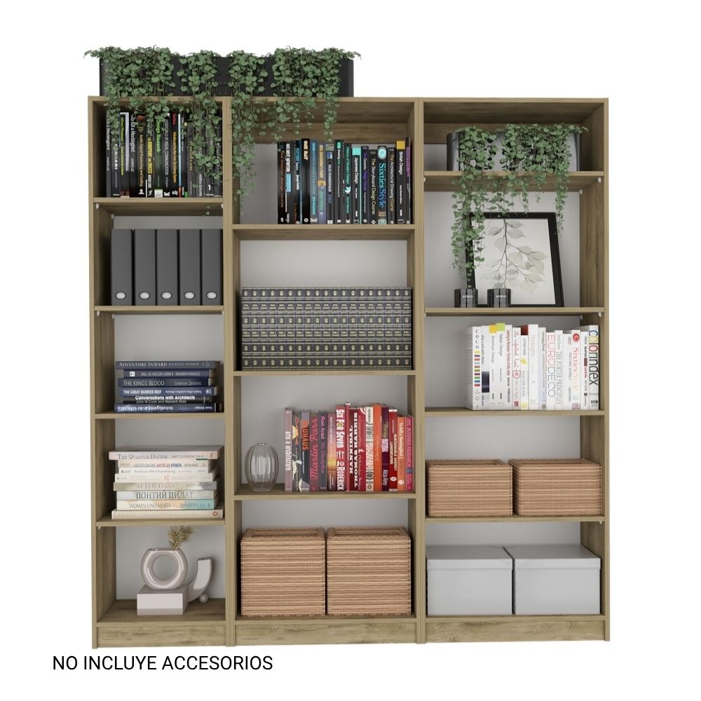 Combo Modular: 3 Estantes 14 Niveles Home Macadamia