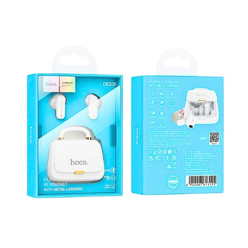 Audífonos  con estuche de cartera blanco - HOCO
