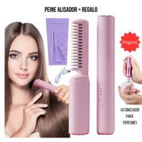 Cepillo Alisador 2 en 1 Recargable + Atomizador Portátil de Regalo