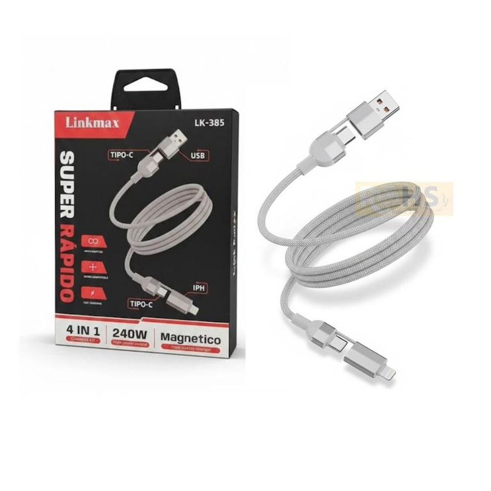 Cable de Carga Magnético 4 en 1  Linkmax LK-385, Anti-enredos