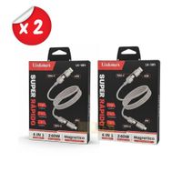 Cable de Carga  x 2unidades, Linkmax LK-385, Compatible con Conexiones USB, Tipo-C e IPH