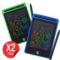 Pack X2 Pizarra Digital LCD Reutilizable Con Lápiz Para Niños, Color Verde Y Azul de  8.5""