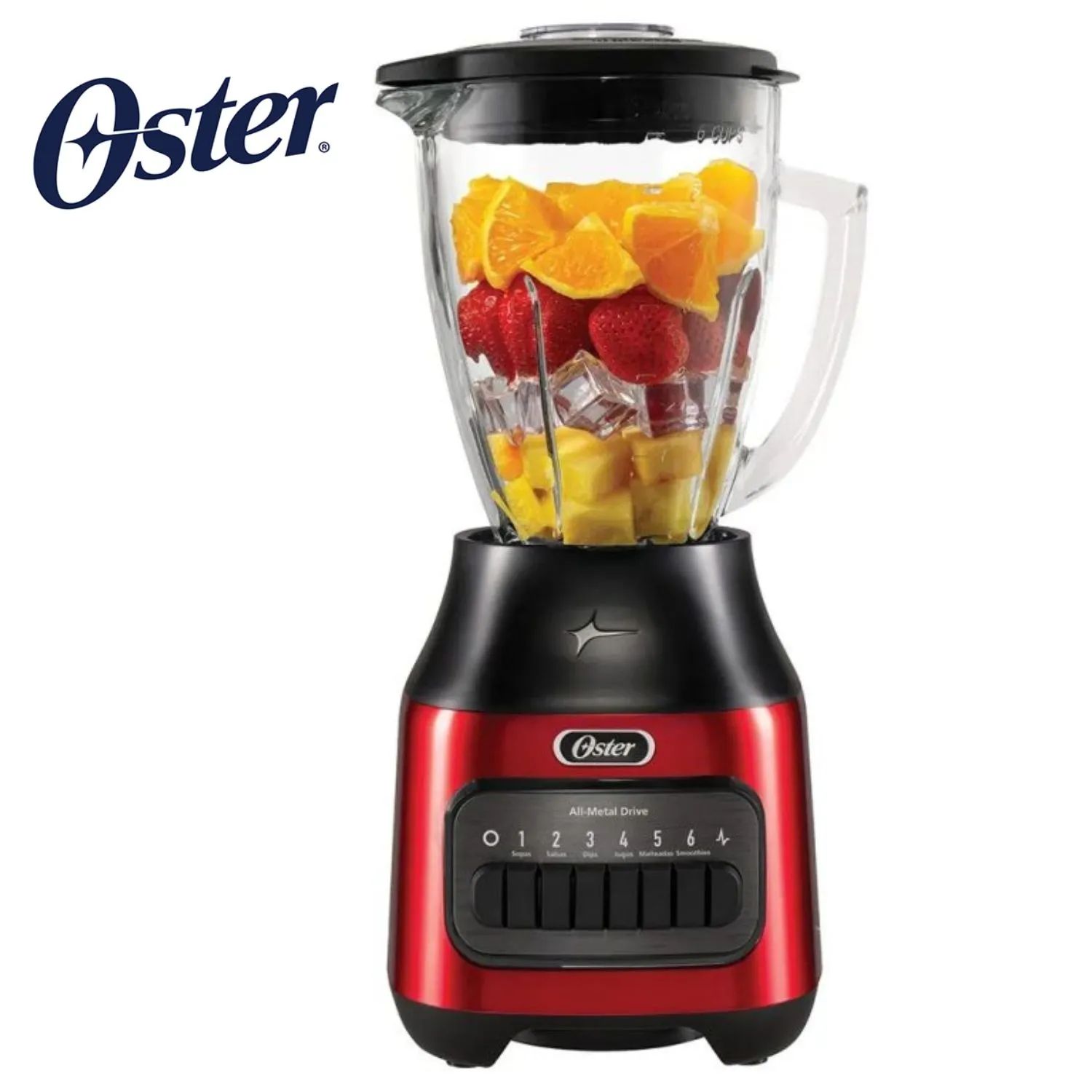 Licuadora Oster 6 Velocidades 1.5L Roja BLSTPEG-CPB