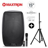 Promo Trípode + Parlante Semi Profesional Maxtron MX 1503AC Master Boufer 15"" USB BT TWS