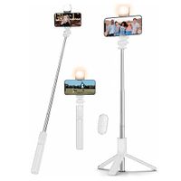Palo Selfie con Trípode Extensible con Luz Blanco