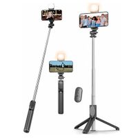 Palo Selfie con Trípode Extensible con Foco Negro