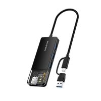 Adaptador Hub USB 3.0 Cabletime CB03B 4 Puertos 5Gbps Transparente Negro