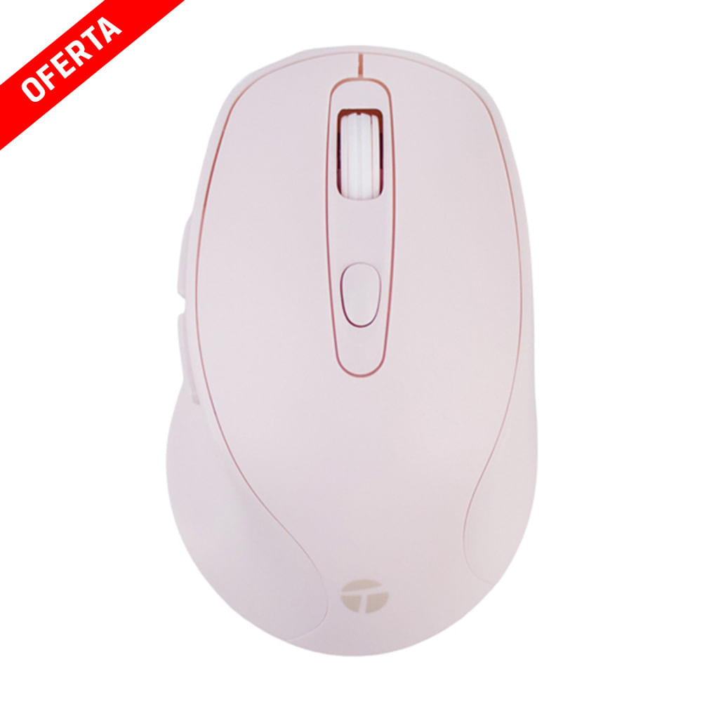 Mouse Inalámbrico Teros TE-1234S Rosado 2.4GHz USB 6 Botones DPI Ajustable