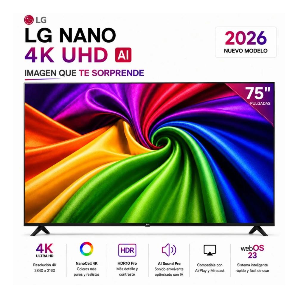 Televisor LG 75 NANO 75NU800BPSB 4K UHD AI Smart TV 2026