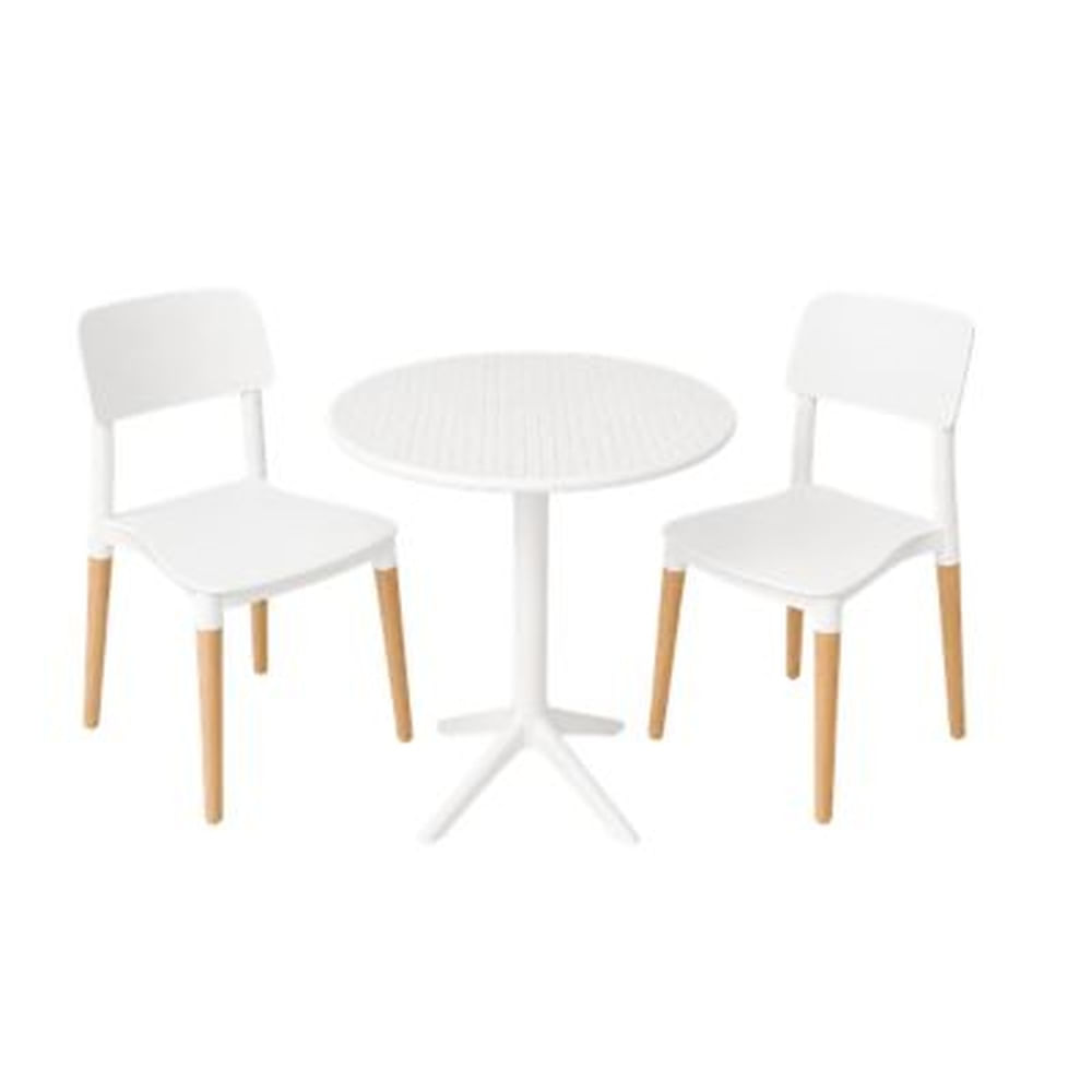 Pack  de Comedor / Mesa TURIN BLANCO + 2 sillas VERONA BLANCO
