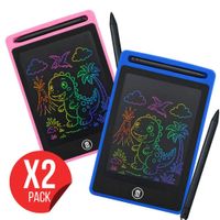 Pack X2, Pizarra Digital Reutilizable Con Lápiz Para Niños , Color Rosa y Azul de 8.5