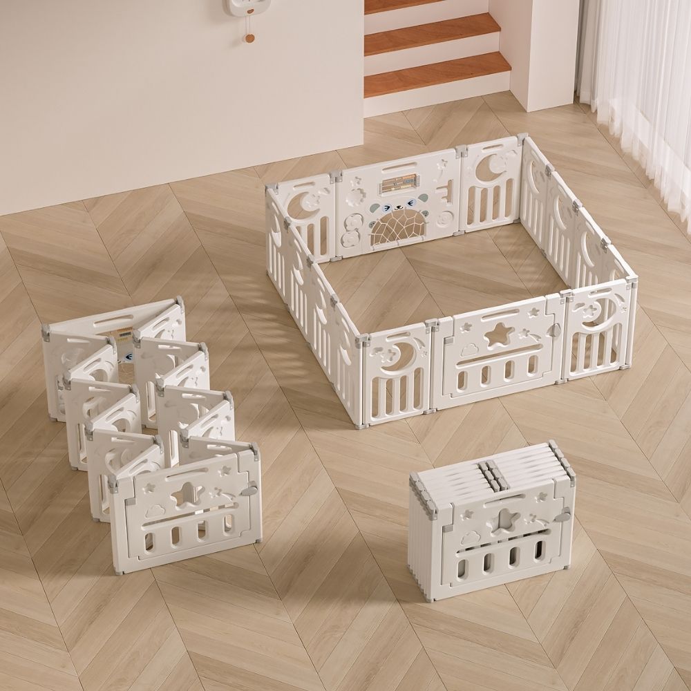 Corral plegable blanco infantil 150 x 110 cm