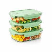 Taper con División 700ml Pack 3 para Organizar Alimentos Verde