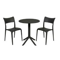 Pack  de Comedor / Mesa TURIN NEGRO + 2 sillas BRUSELA NEGRO