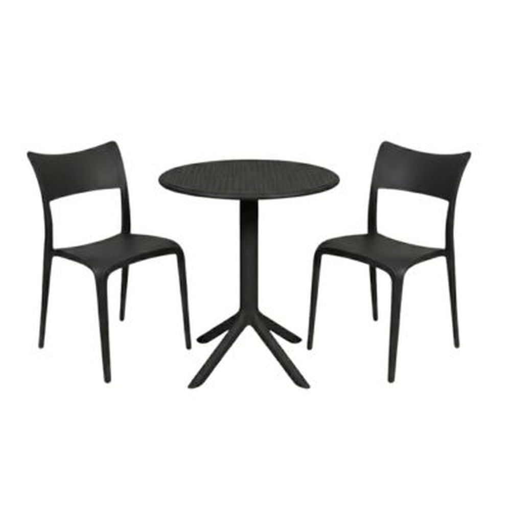 Pack  de Comedor / Mesa TURIN NEGRO + 2 sillas BRUSELA NEGRO