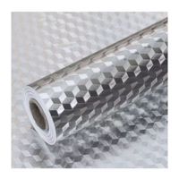 Papel Aluminio 1m x 40 cm Antisalpicaduras Cocina Plateado Decorativo Autoadhesivo