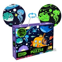 Rompecabezas Morado Infantil 96 Piezas Brilla En La Oscuridad Puzzle Educativo Niños Con Regalo