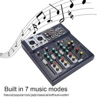 Mezclador de Audio Profesional 4 Canales Mezclado  Audio USB Bluetooth