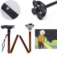 Baston Plegable con Luz LED para Adultos Seguridad Anticaídas